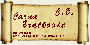 Čarna Bratković vizit kartica